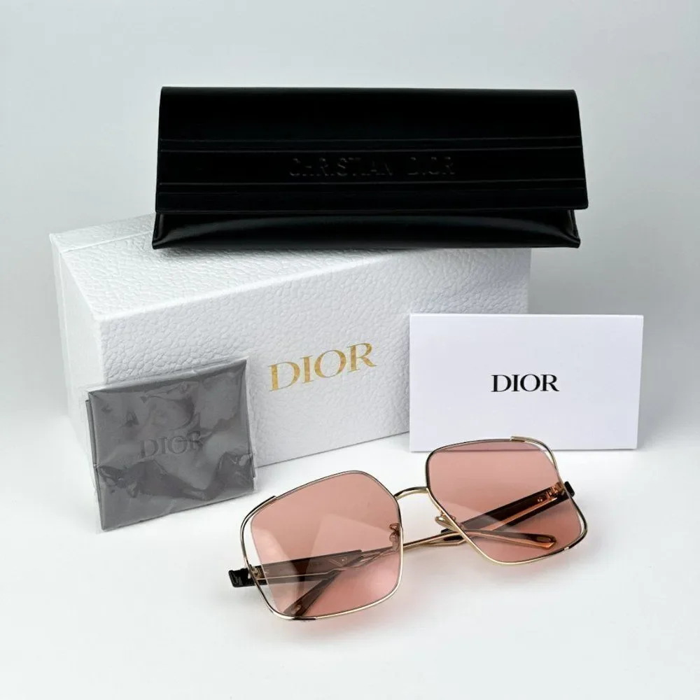 NEW Dior ARCHIDIOR S1U  B0E0 Gold Pink Women Oversized Square Sunglasses